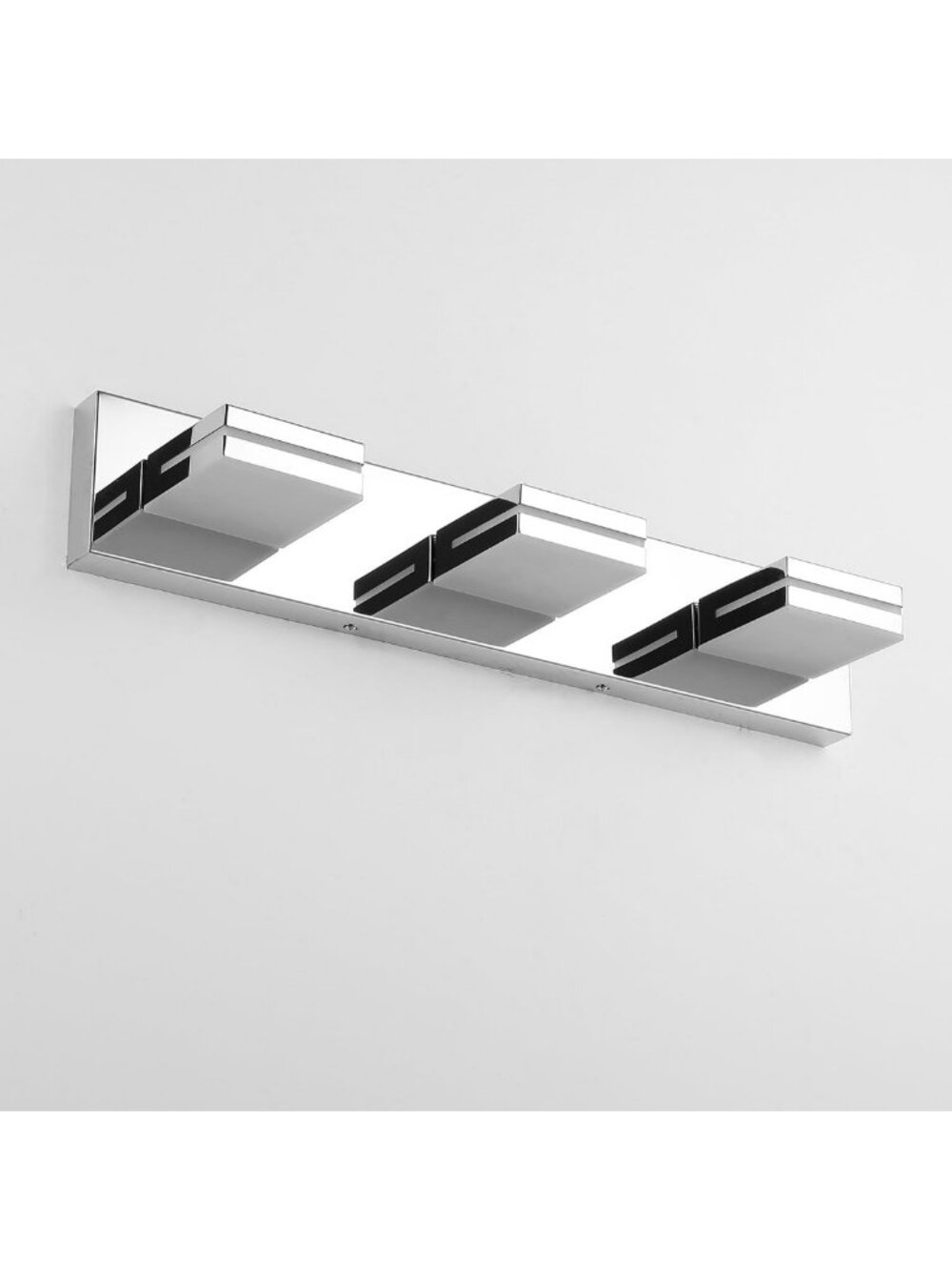 Modern LED Bathroom Vanity Light Fixture, 3-Light Acrylic Wall Sconce, Chrome